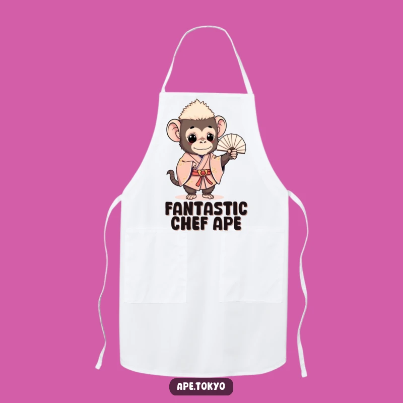 Funny Ceremonial Ape Kimono Apron: Hilarious Kitchen Gift for Chefs