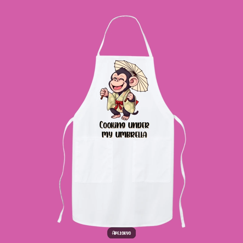 Funny Chimp Parasol Twirl Apron: Hilarious Primate Chef Wear for Fun Gifts