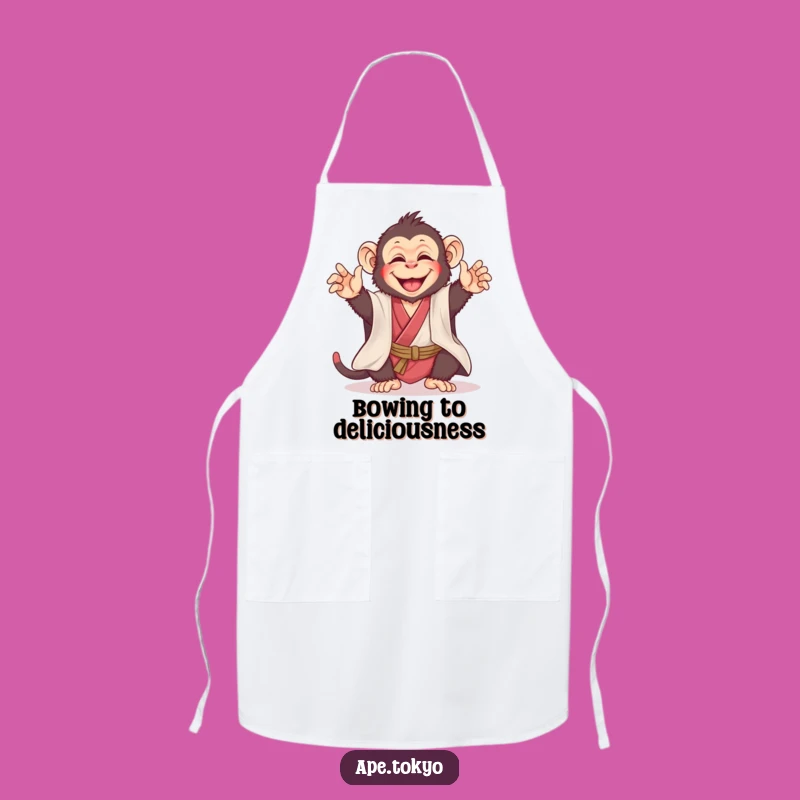 Funny Joyful Ape Kimono Apron: Playful Kitchen Humor for Chefs