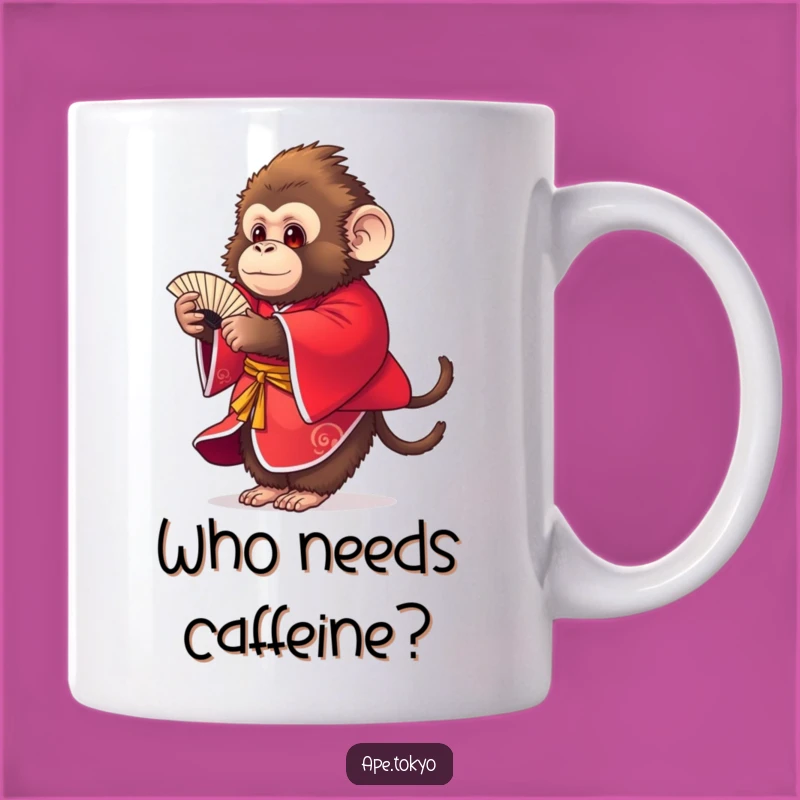 Funny Fluffy Ape Fan Dance Mug: A Hilarious Gift for Dance Lovers