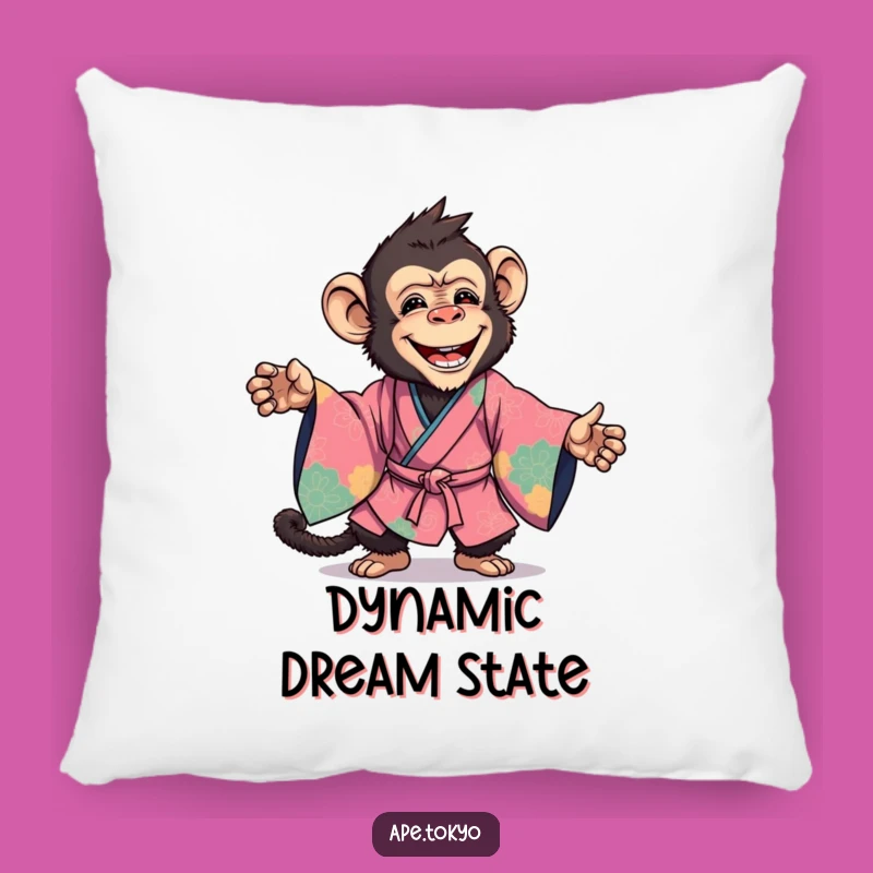 Funny Kimono Ape Pose Pillow: Dynamic Comfort, Vibrant Accent, Cute Funny Gift!