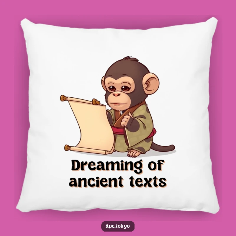 Funny Curious Ape Kimono Pillow: Cozy Comfort for Contemplation