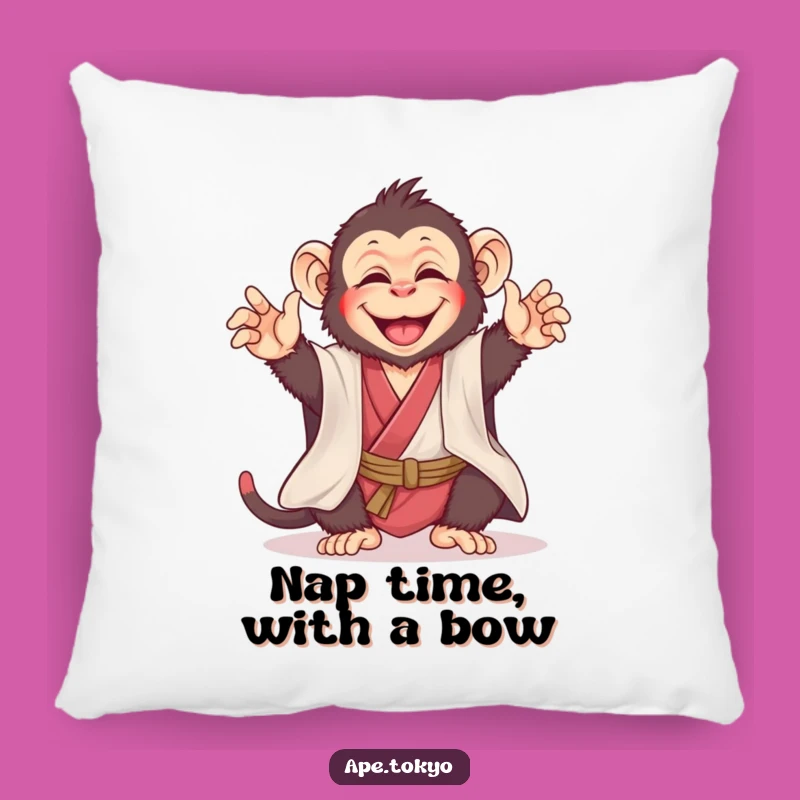 Funny Joyful Ape Kimono Pillow: Cozy Comfort with Playful Smiles