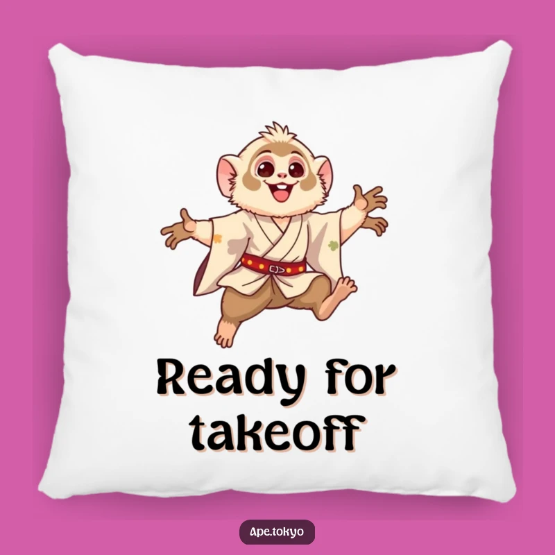 Funny Gibbon Leaping Motion Pillow: Cozy & Hilarious Primate Cushion Gift