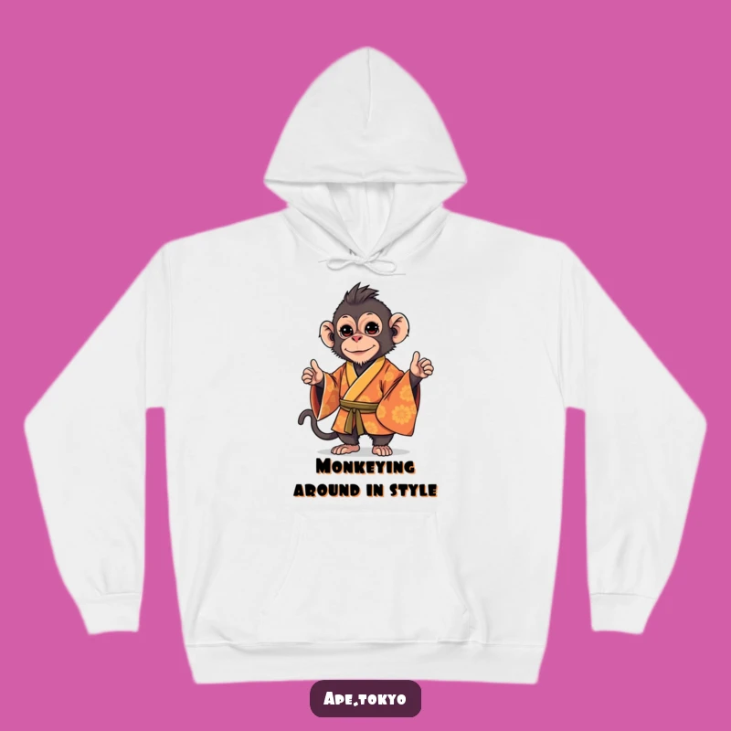 Funny Macaque Kimono Stance Hoodie: Cozy & Stylish Primate Comfort Gift