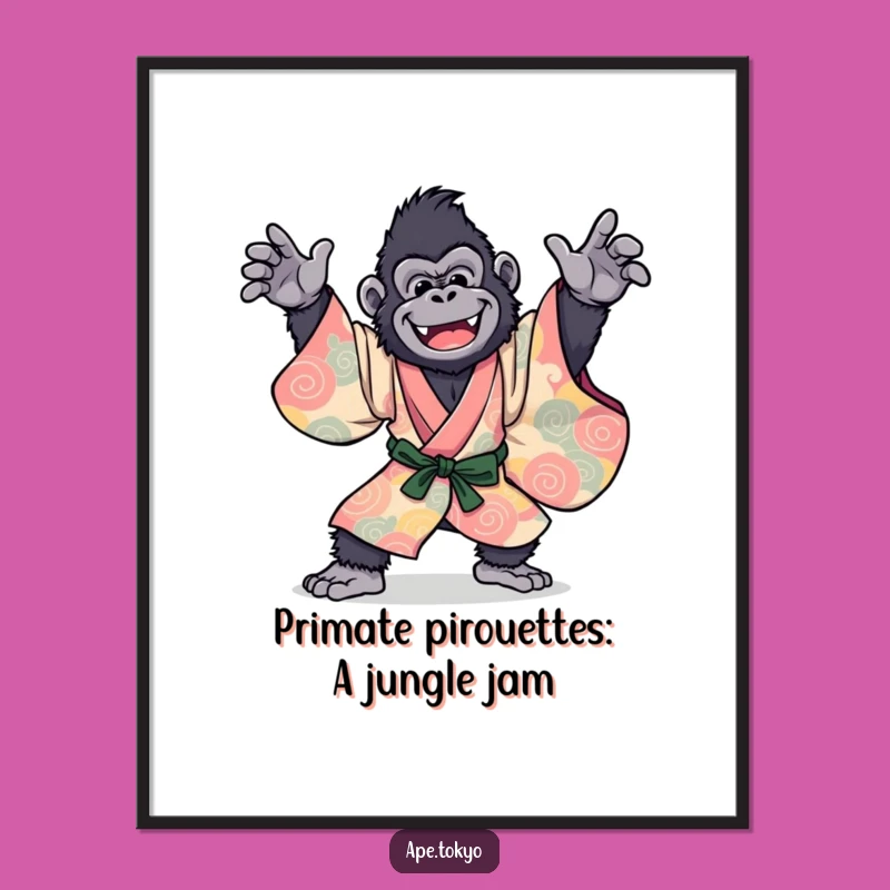 Free Printable Wall Art: Funny Gorilla Dancer  Downloadable Art for Home Decor