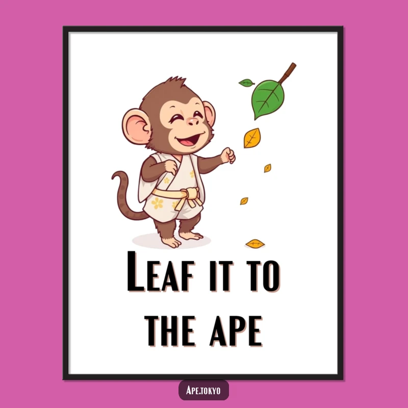 Free Printable Wall Art: Whimsical Ape in Kimono, Funny Downloadable Decor for Your Space