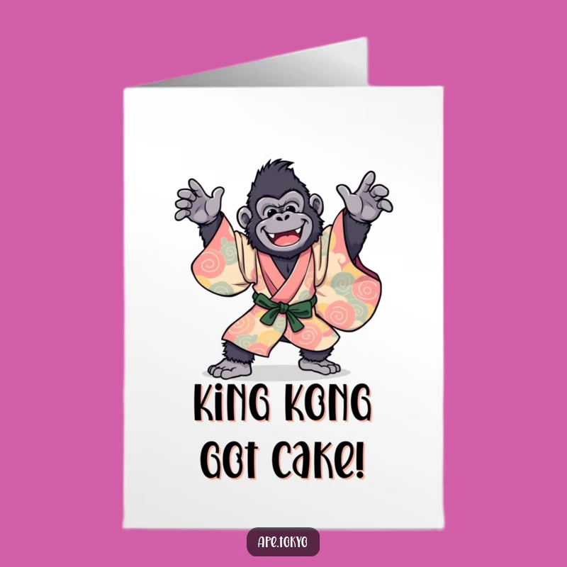 Free Printable Birthday Card: Funny Gorilla Dancer  Downloadable Hilarious Gift
