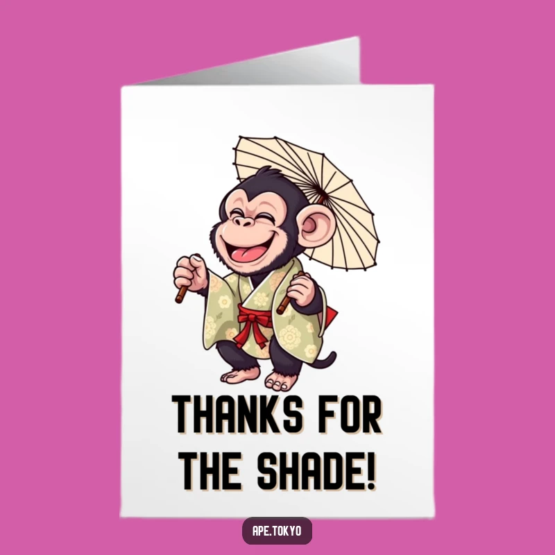 Free Printable Thank You Card: Funny Chimp Twirler  Downloadable Gratitude Gift