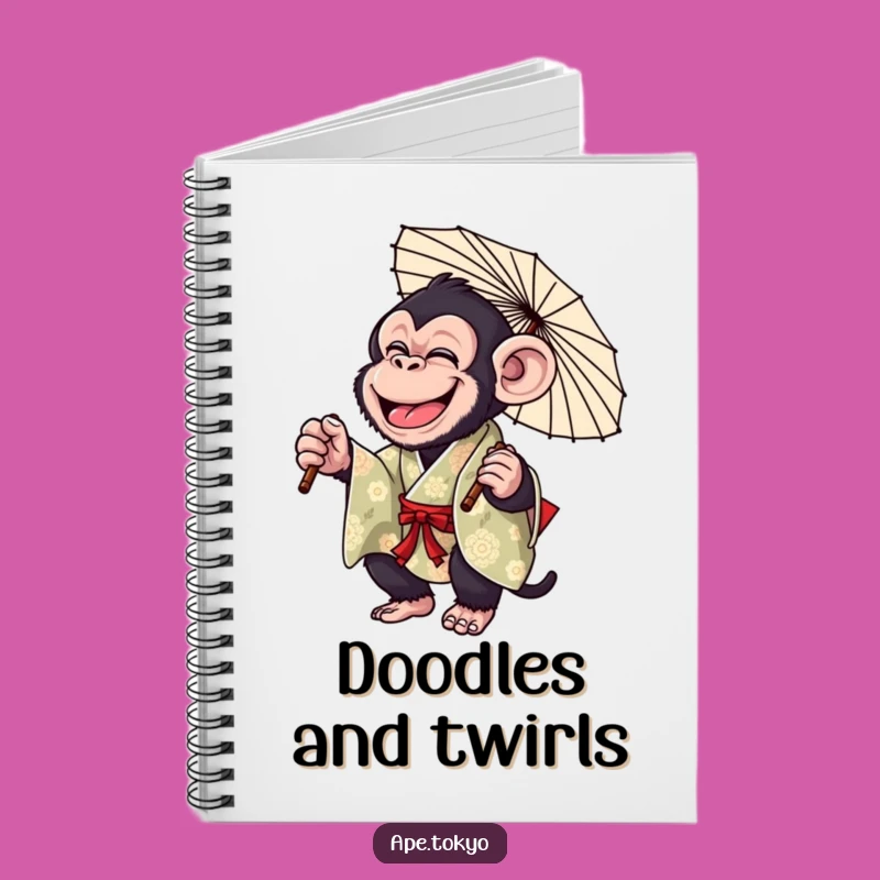 Funny Chimp Parasol Twirl Notebook: Hilarious Primate Journal for Ideas Gift