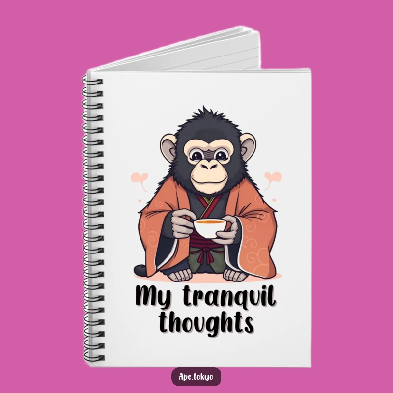 Funny Serene Ape Tea Notebook: Notes with Calm Elegance