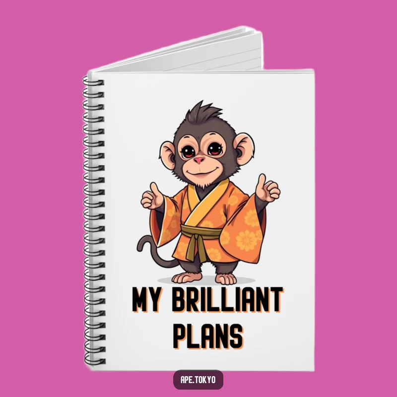 Funny Macaque Kimono Stance Notebook: Stylish Primate Journal for Ideas Gift