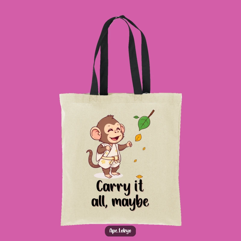 Funny Kimono Ape Leaf Tote: Silly Ape Bag, Perfect Funny Gift!