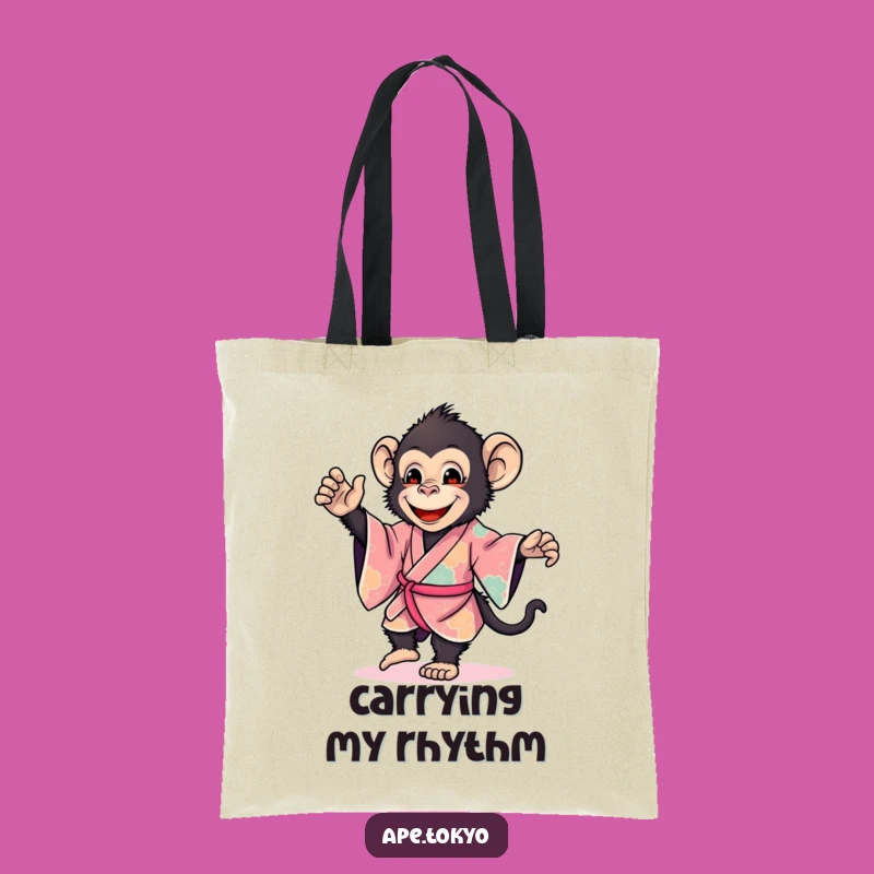 Funny Smiling Ape Kimono Tote Bag: Carry Your Dance Moves with Style