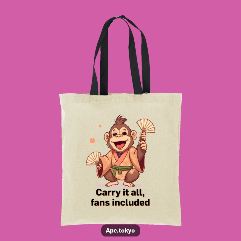 Funny Orangutan Juggling Fans Tote Bag: Spacious & Hilarious Primate Accessory Gift